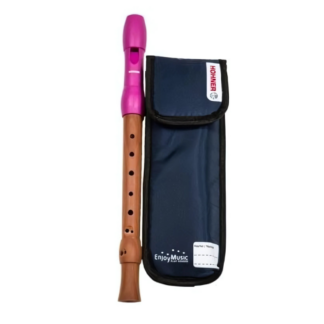 Flauta Hohner Mixta Boquilla Rosa Digitación Barroca 3P 9584-1