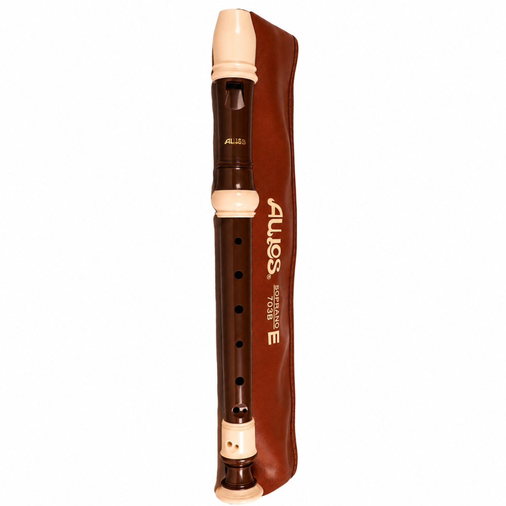 Flauta Dulce Soprano Digitación Barroca Aulos 703B-E 3 Piezas