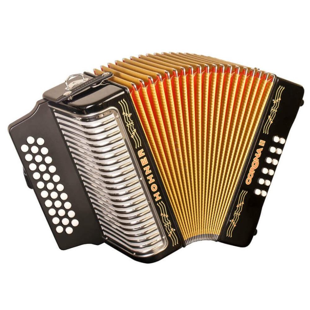 Acordeón Hohner A-56211-GCF Corona II Lacado Negro