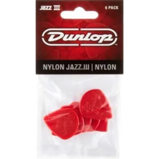 Player´s Pack 6 Púas Dunlop 47P-3N Nylon Jazz III Roja