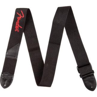 Correa Fender 099-0662-015 Poly Negra Logo Rojo 2"