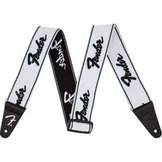 Correa Fender 099-0642-075 Weighless Running Logo Blanca/Negra 2"