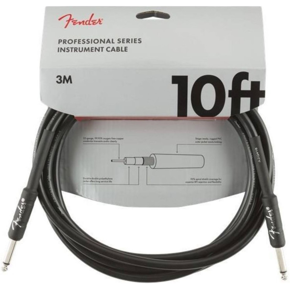 Cable Jack Fender 099-0820-024 Professional Series Negro 3m