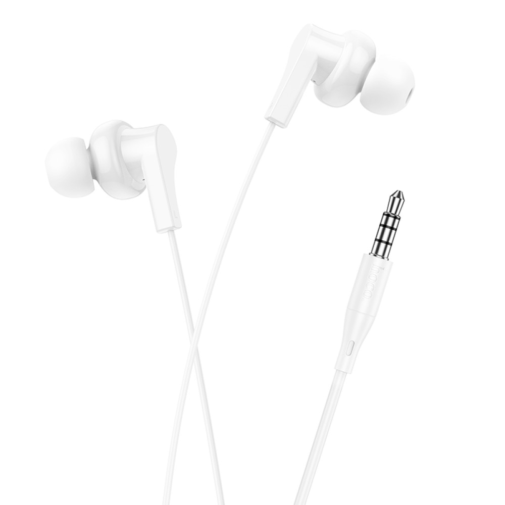 Auriculares Hoco M114 mini jack 3,5mm con micrófono en Blanco