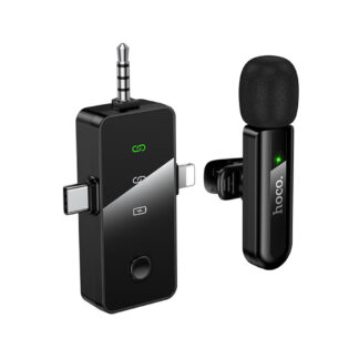 Micrófono Lavalier Hoco L20B inalámbrico con DSP y USB-C/Lightning/Jack 3,5