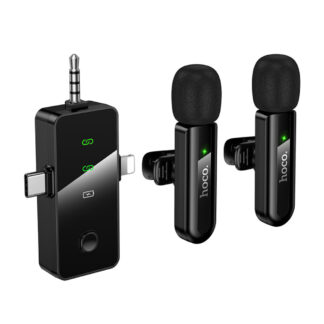 Micrófono Lavalier dual Hoco L20C inalámbrico con DSP y USB-C/Lightning/Jack 3,5