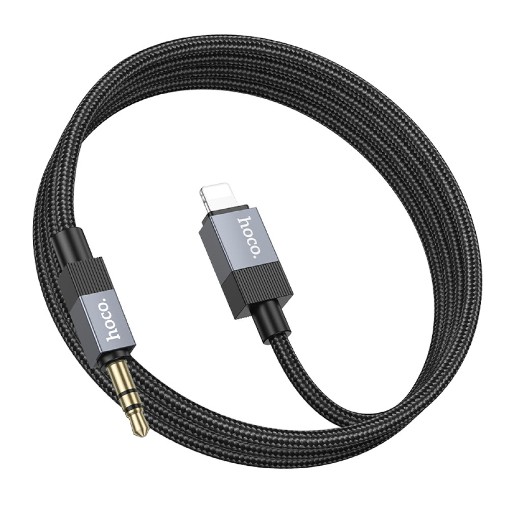 Cable Hoco UPA32A Lightning - Jack 3,5mm trenzado 1m en Negro