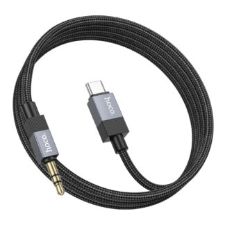 Cable Hoco UPA32B USB-C - Jack 3,5mm trenzado 1m en Negro