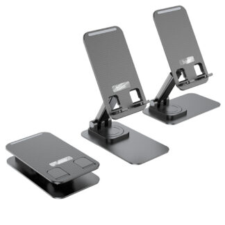 Soporte Hoco PH50 de sobremesa plegable y giratorio para móvil hasta 7" en Negro