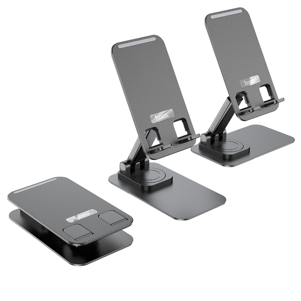 Soporte Hoco PH50 de sobremesa plegable y giratorio para móvil hasta 7" en Negro