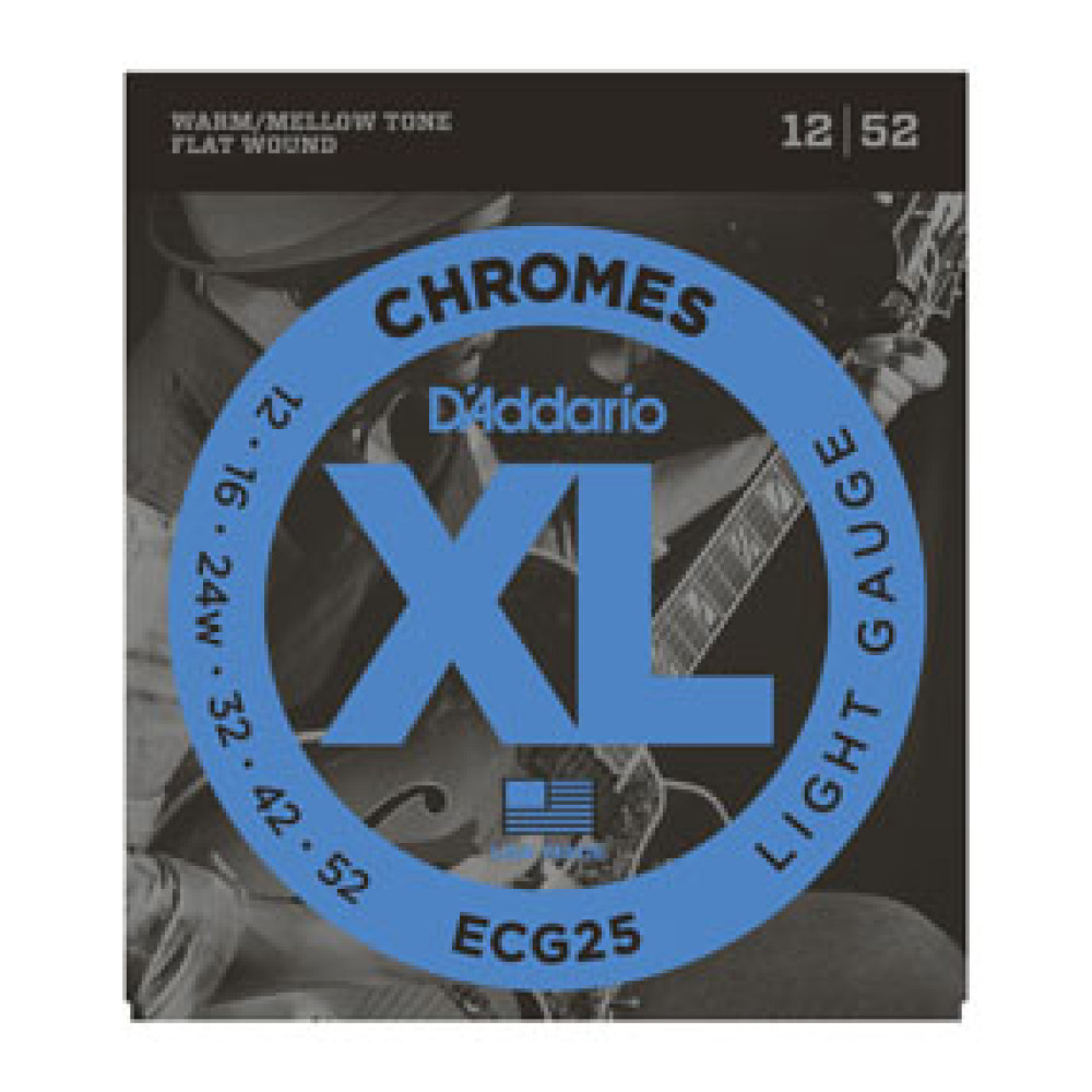 Juego Cuerdas Entorchado Plano Guitarra Eléctrica D'Addario ECG-25 12