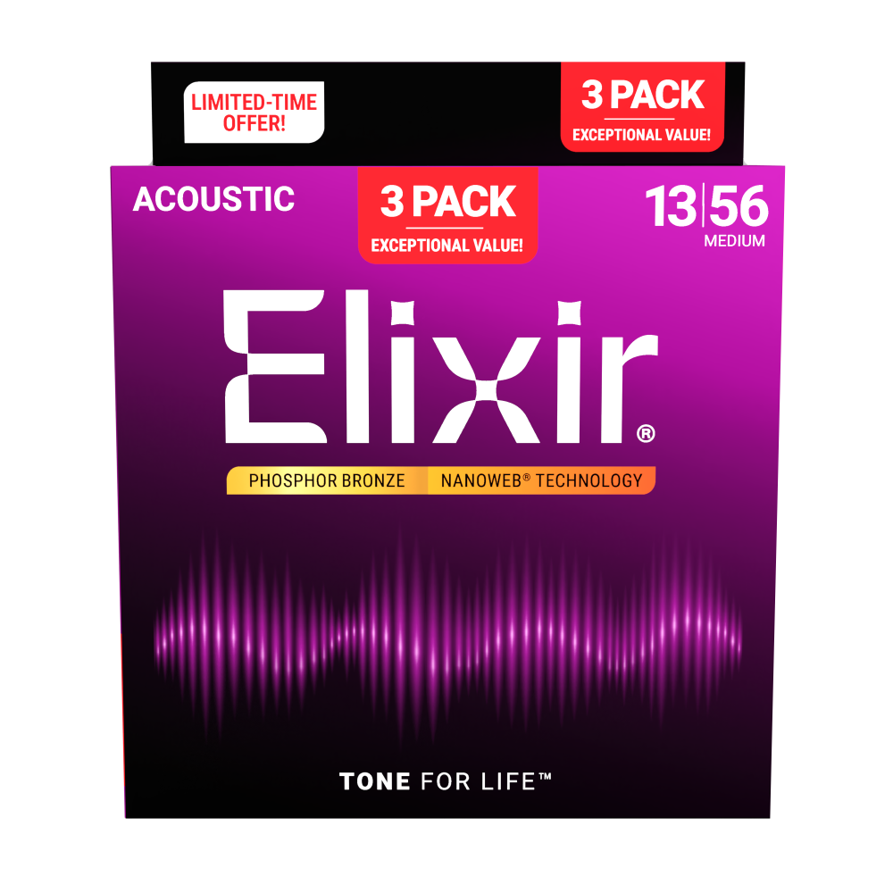 Pack Elixir 2+1 Juegos Acústica 16570 Phosphor Bronze 013-056