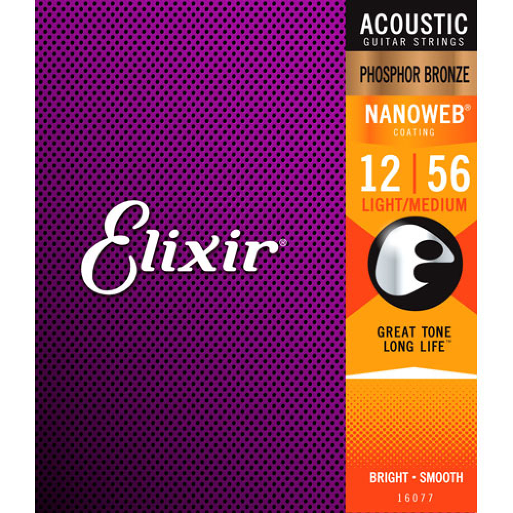 Juego Cuerdas Acústica Elixir Phosphor Nanoweb 16077 (12-56)