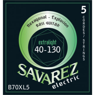 Juego Cuerdas Guitarra Baja 5 cdas Savarez Hexagonal B70XL5 040-130