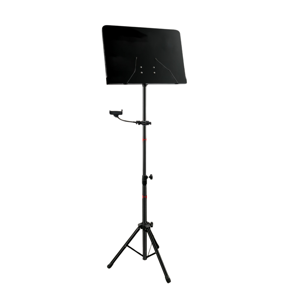 Atril Orquesta TCM MS-533PBK Negro Liso c/soporte para movil