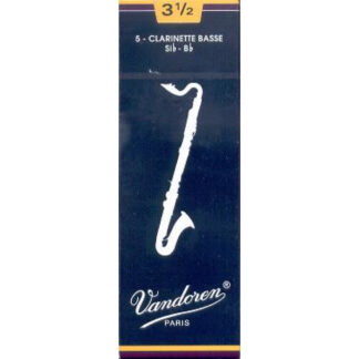 Caja 5 Cañas Clarinete Bajo Vandoren Tradicional 3½ azul