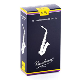 Caja 10 Cañas Saxo Alto Vandoren Tradicional 2½ caja azul