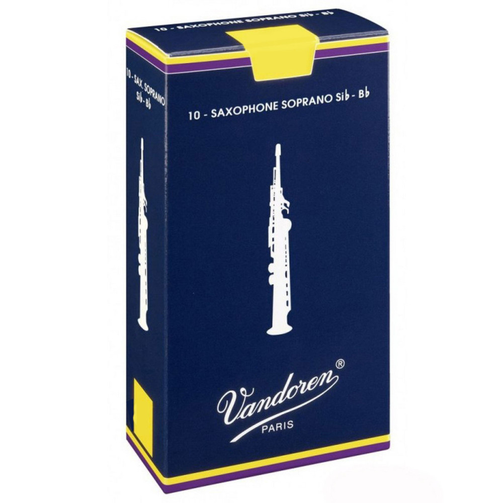 Caja 10 Cañas Saxo Soprano Vandoren Tradicional 3½ azul