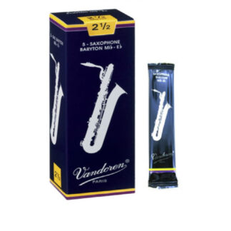 Caja 5 Cañas Saxo Barítono Vandoren Tradicional 2½ azul