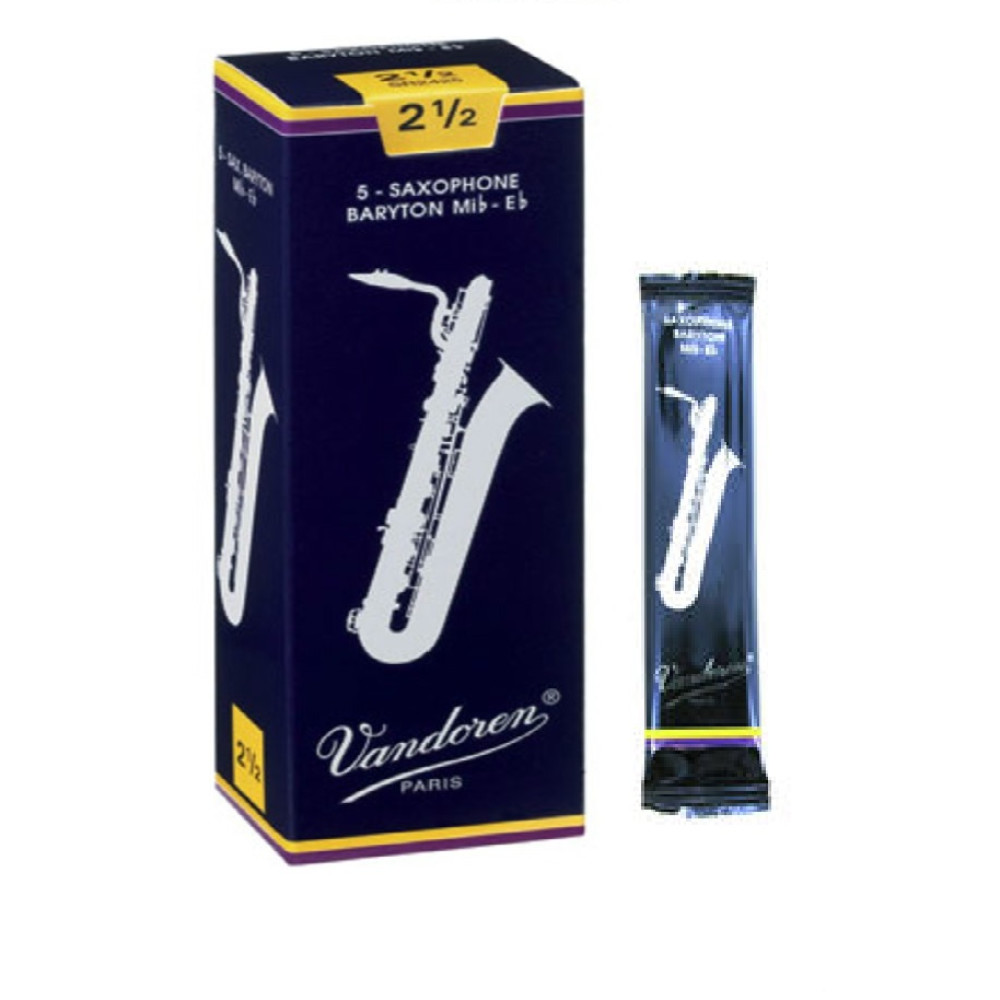 Caja 5 Cañas Saxo Barítono Vandoren Tradicional 2½ azul