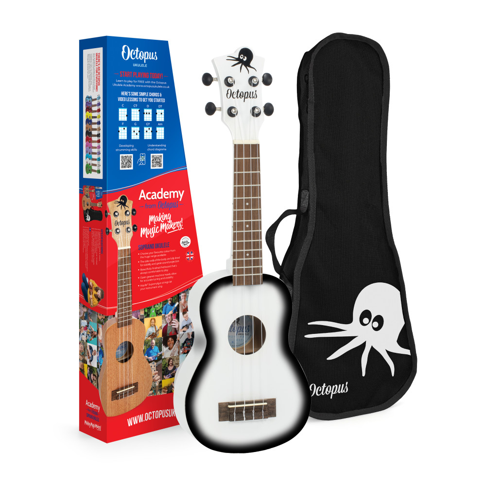 Ukelele Soprano Octopus UK-205WHB Blanco Burst