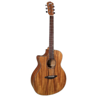 Guitarra Acústica Veelah VGACE-Koa Cutaway Electrificada para zurdos