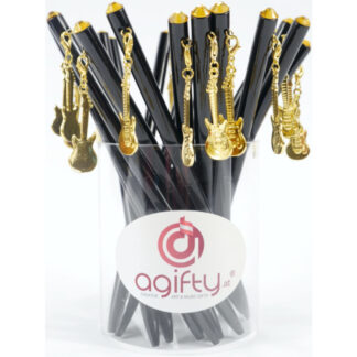Bolígrafo Colgante Guitarra Eléctrica Agifty B-2015 Cristal/Oro