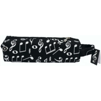 Estuche Escolar Agifty P-1022 Negro Notas Blancas