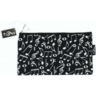 Estuche Escolar Agifty P-1025 Negro Notas Blancas