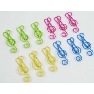 Pack 12 Clips Clave De Sol Agifty C-1026 Colores 4cm