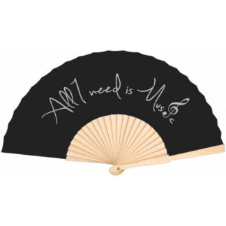 Abanico "All I Need Is Music" Agifty F-2008 Negro