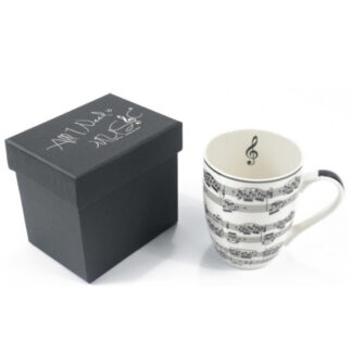 Taza 300 ml Adorno Partituras Agifty M-7000 Blanca
